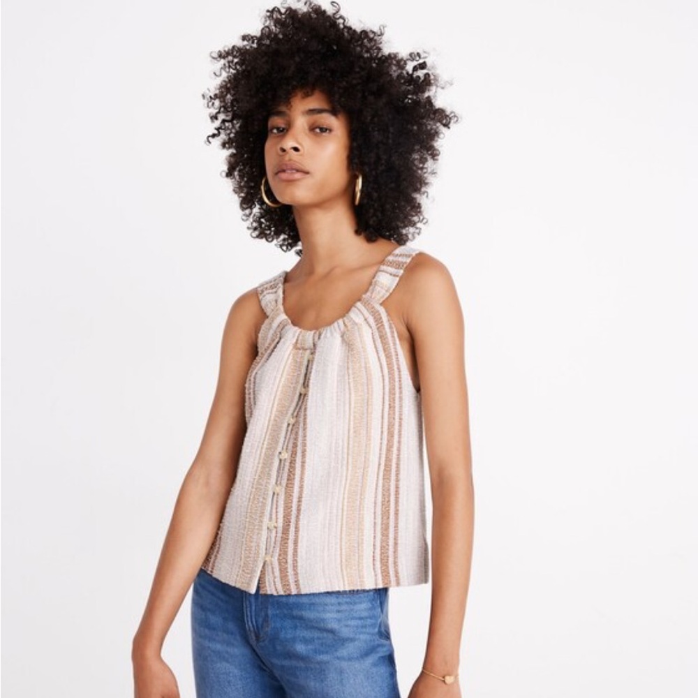 Button-Front Swing Tank in Cates Stripe